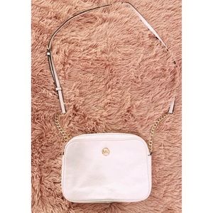 Michael Kors White Leather Crossbody